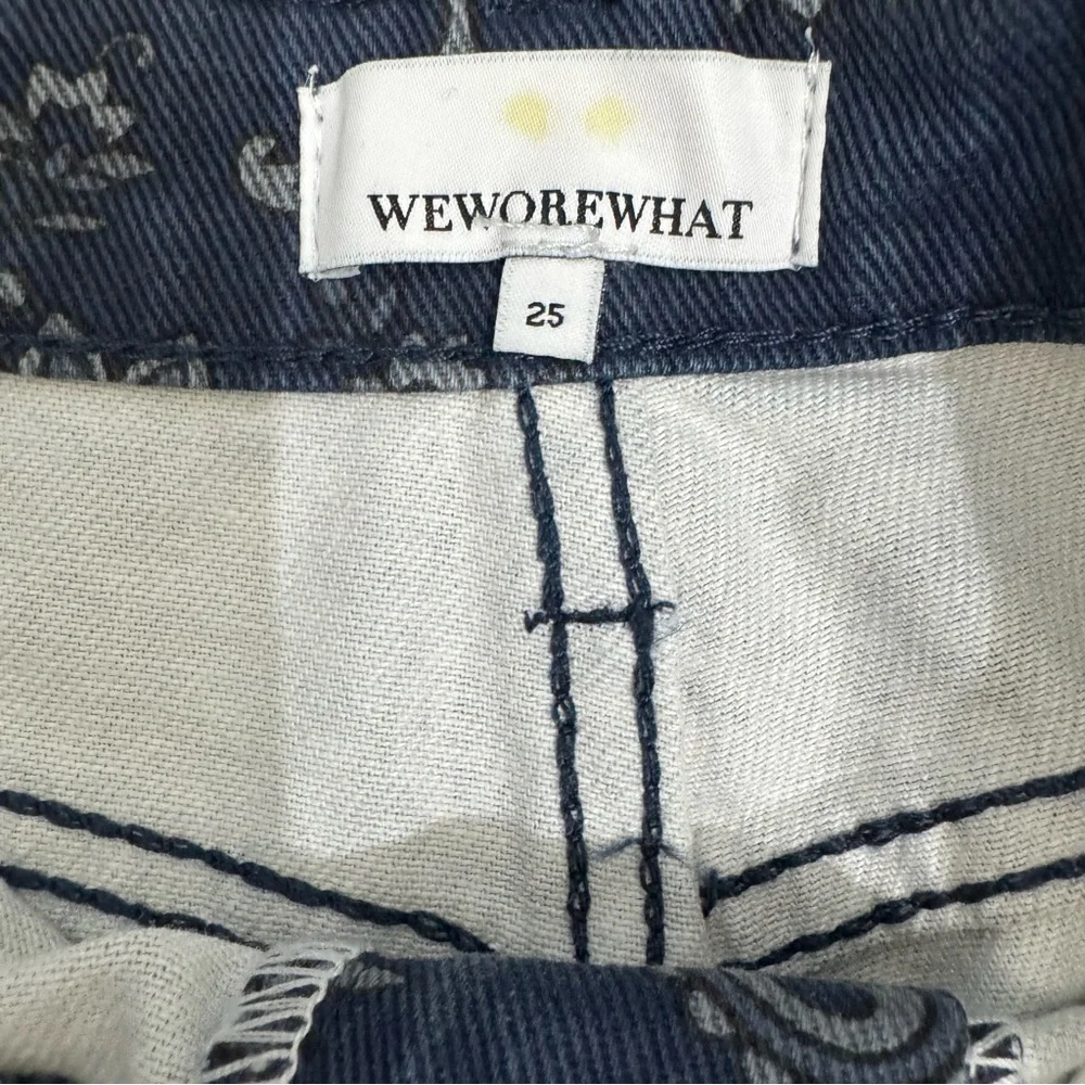 WeWoreWhat The Icon Paisley Print Women's High Rise Jeans Straight Leg Sz 25 NWT